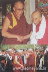 Picture of H.H. Dalai Lama  with Bakula Rinpoche (above) Mr. Chhewang Thupstan with H.H. Dalai Lama & Bakula Rinpoche (below)