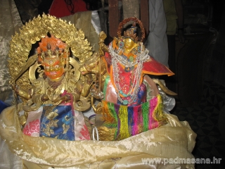 Statue of Mahakala & Achi Chokyi Drolma